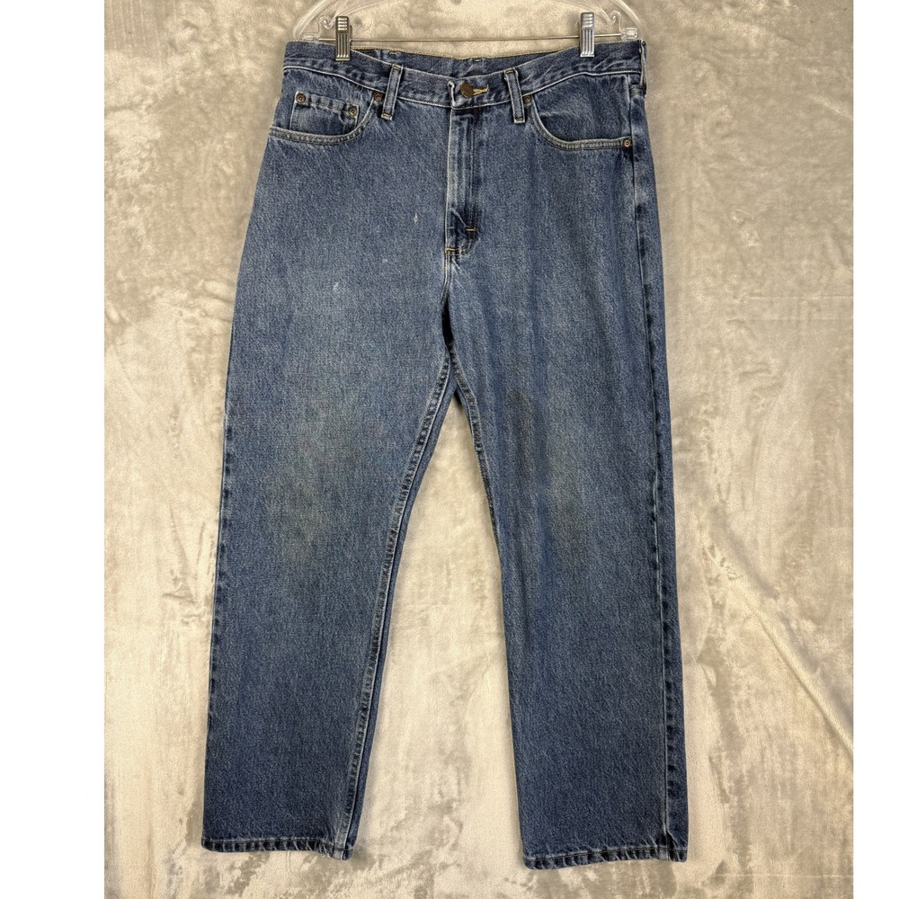 Wrangler Mens Jeans 34x29‎ Blue Straight Leg Denim Pants